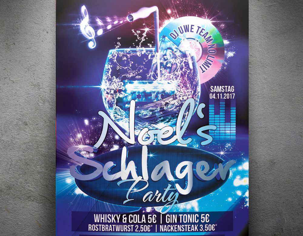 Schlager Party Flyer Noels Somedesigns